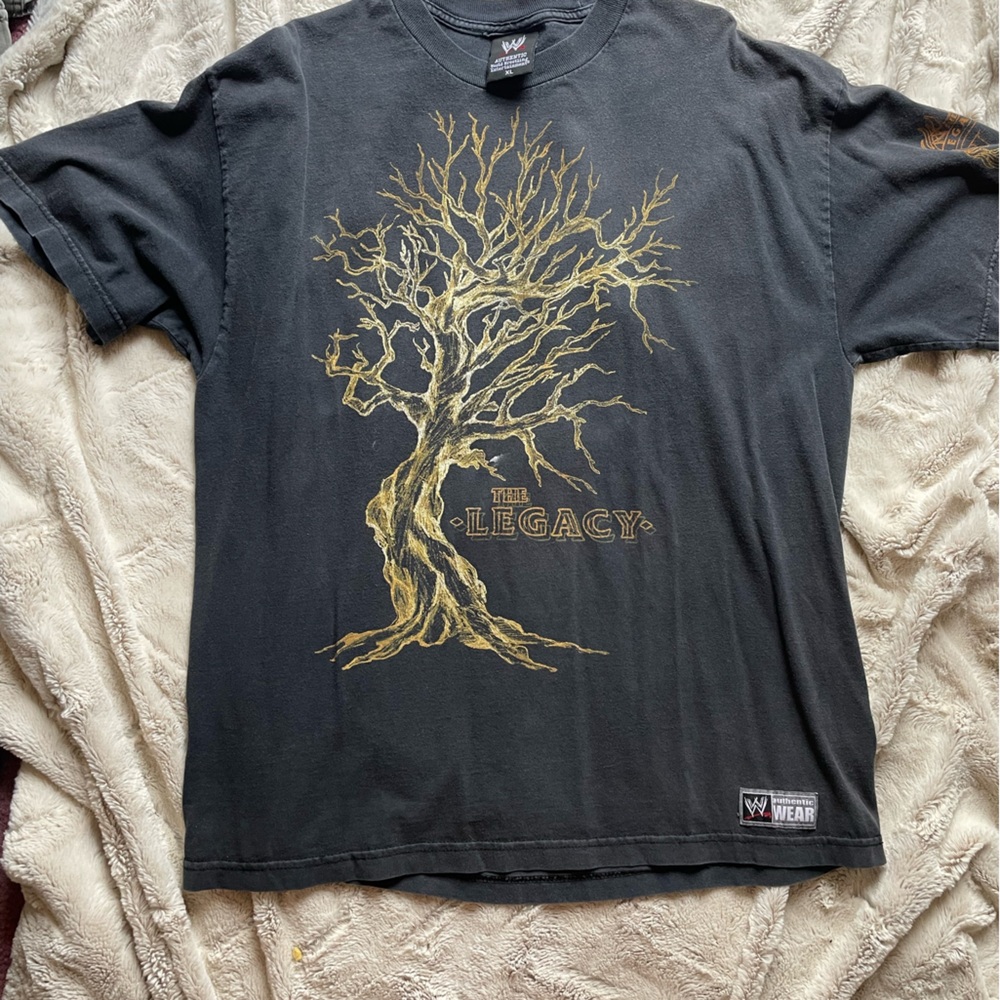 WWE Legacy Black Tee with Gold Graphic